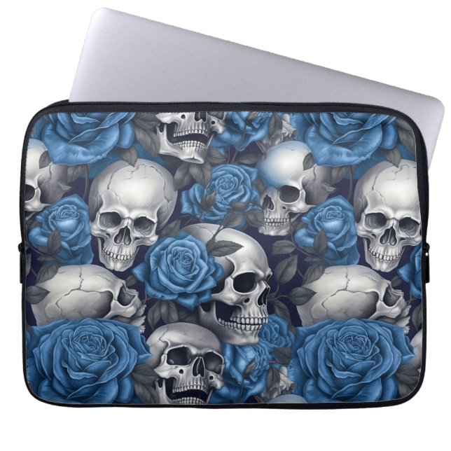 Housse Pour Ordinateur Portable Un crâne et une série Rose 12 (Devant)