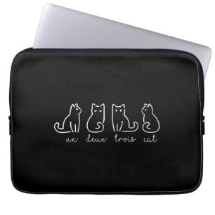 Housse Pour Ordinateur Portable Un Deux Trois Cat Abstrait Français Kitty