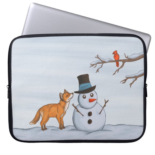 Housse Pour Ordinateur Portable Un Jour De Neige Calme (Devant)