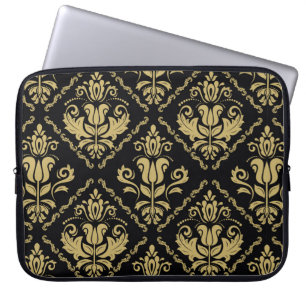 Housse Pour Ordinateur Portable Un ornement noir et doré sans soucis. Tradition