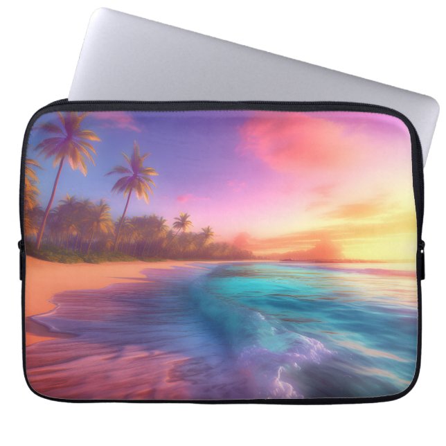 Housse Pour Ordinateur Portable Un paysage de rêve tropical (Devant)