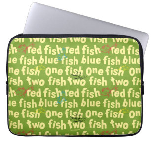 Housse Pour Ordinateur Portable Un Poisson Deux Poissons Typographie Motif