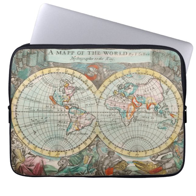 Housse Pour Ordinateur Portable Une carte du monde (Devant)