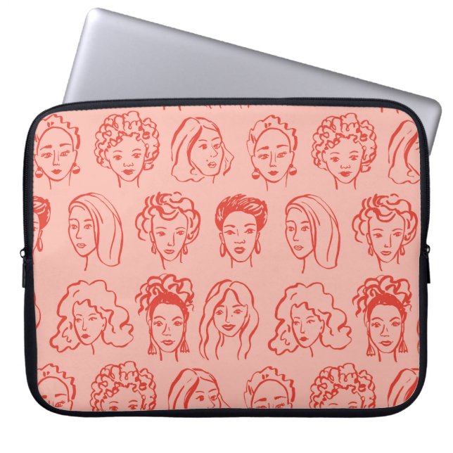 Housse Pour Ordinateur Portable Une Femme branchée face dessinée (Devant)