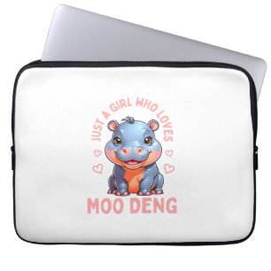 Housse Pour Ordinateur Portable Une Fille Qui Aime Moo Deng Hippo Femmes Jeune Fil