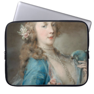 Housse Pour Ordinateur Portable Une jeune femme avec un perroquet (par Rosalba Car