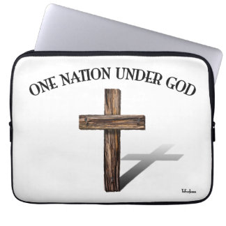 Housse Pour Ordinateur Portable Une nation sous Dieu avec une croix robuste