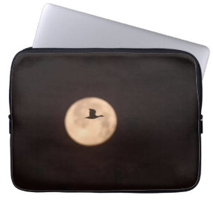 Housse Pour Ordinateur Portable Une oie des neiges contre une pleine lune Nouvea