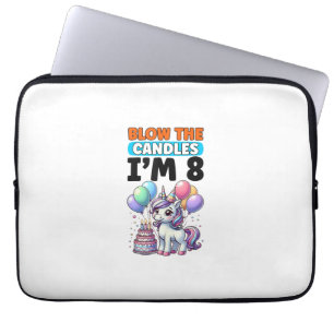 Housse Pour Ordinateur Portable Unicorn Enfants 8e anniversaire fête garçon 8 ans 