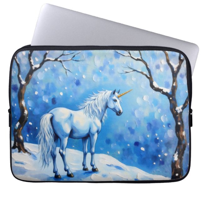 Housse Pour Ordinateur Portable Unicorne d'hiver (Devant)