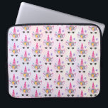 Housse Pour Ordinateur Portable Unicorne tendance avec couronne et papillons flora<br><div class="desc">Une pochette pour ordinateur portable avec un motif extensible. Une licorne rose tendance. Orné d'une tête fleurie de fantaisie. Des papillons Whimsical volent autour de nous. Un arrière - plan d'aquarelle jaune et violet pâle.</div>