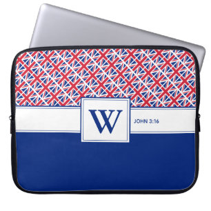 Housse Pour Ordinateur Portable UNION JACK Monogram Custom Christian UK