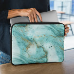 Housse Pour Ordinateur Portable Unique Moderne Et Design Marbre Fissures Art Motif<br><div class="desc">Classique, amusant et contemporain aqua vert turquoise, bleu turquoise et brun brun brun motif fractales. Belle conception moderne et cool pour l'utilisateur d'appareil mobile tendance et amateur d'art, branché, style rétro vintage ou amoureux de motifs géométriques abstraits. Ce design est disponible sur une variété de décorations, tendance, artistique et tendance,...</div>
