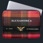 Housse Pour Ordinateur Portable US Virgin Islands Flag St. Croix Madras Custom<br><div class="desc">US Virgin Islands Flag St. Croix USVI Madras Custom Personalize Laptop Sleeve is great use everyday with the US Virgin Islands flag and the Madras pattern. Personalize it with your island and name.</div>