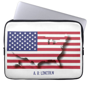 Housse Pour Ordinateur Portable USA AMERICAN Flag Map Ordinateur patriotique
