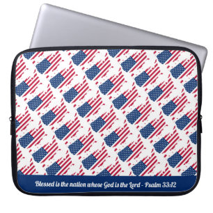 Housse Pour Ordinateur Portable USA AMERICAN FLAG Personnalisable Ecriture