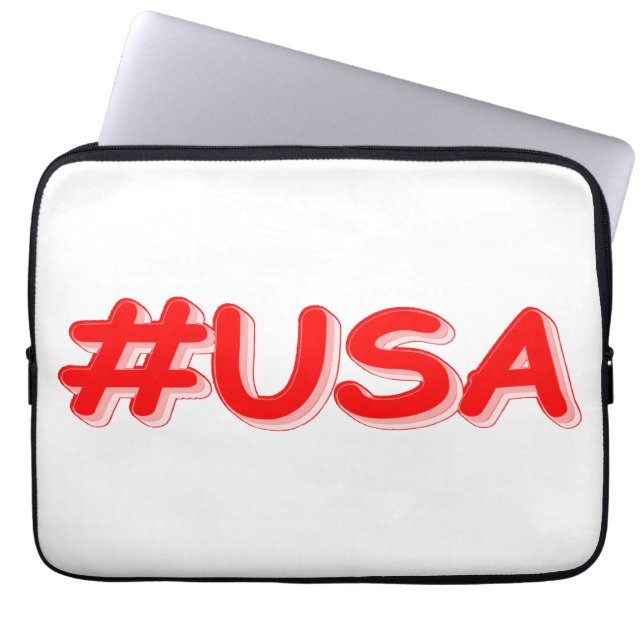 Housse Pour Ordinateur Portable "#USA" Joli design. Commandez dès maintenant  (Devant)