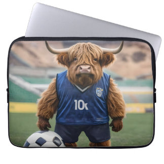 Housse Pour Ordinateur Portable Vache Amusante Des Highlands, Vêtue Pour Le Footba
