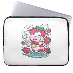 Housse Pour Ordinateur Portable Vache de fraise Kawaii Anime Lait de fraise _4