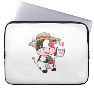 Housse Pour Ordinateur Portable Vache de fraise Kawaii Anime Lait de fraise _7