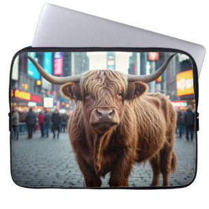 Housse Pour Ordinateur Portable Vache Highland dans le Carré du Times