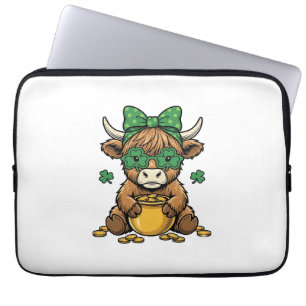 Housse Pour Ordinateur Portable Vache Highland St Patrick Pot d'Or Art Vintage_1