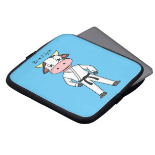 Housse Pour Ordinateur Portable Vache mignonne en combinaison kung fu