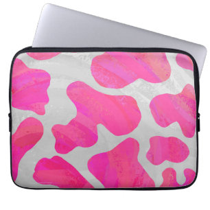Housse Pour Ordinateur Portable Vache rose et blanc chaud