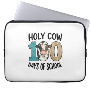 Housse Pour Ordinateur Portable Vache sacrée 100 jours d'école Vintage T-shirt de