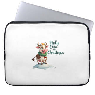Housse Pour Ordinateur Portable Vache Sainte C'est Noël T-Shirt Vache de Noël (3)