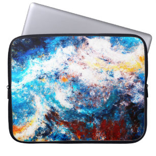 Housse Pour Ordinateur Portable Vague bleue de la mer. Des éclaboussures artistiqu