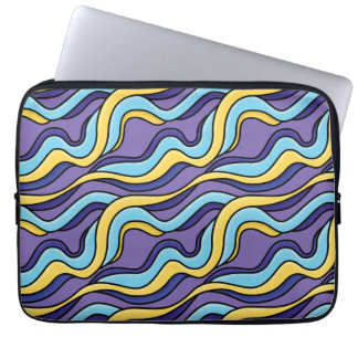 Housse Pour Ordinateur Portable Vagues colorées Funky Rétro Motif moderne