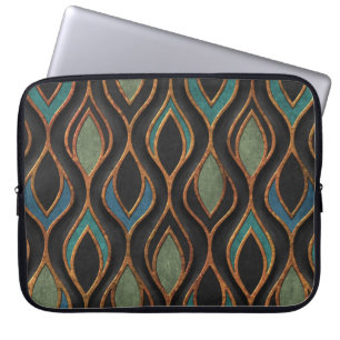 Housse Pour Ordinateur Portable Vagues de gravure : Bronze Texture de cuivre