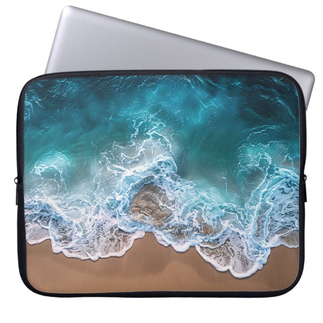 Housse Pour Ordinateur Portable Vagues de rivage de plage (Devant)