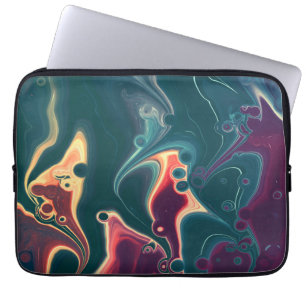 Housse Pour Ordinateur Portable Vagues en fusion en mouvement de minuit