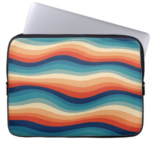 Housse Pour Ordinateur Portable Vagues Rétro Colorées Vintage