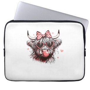 Housse Pour Ordinateur Portable Valentine Coquette Bow Heifer Highland Vache