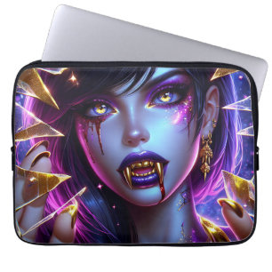Housse Pour Ordinateur Portable Vampire avec crocs en or Ai Art