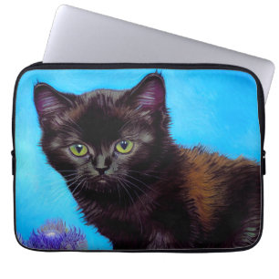 Housse Pour Ordinateur Portable Van Gogh Chat et fleurs