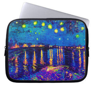 Housse Pour Ordinateur Portable Van Gogh - Nuit étoilée sur le Rhône Pop Art