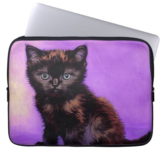 Housse Pour Ordinateur Portable Van Gogh Style Chat pourpre (Devant)
