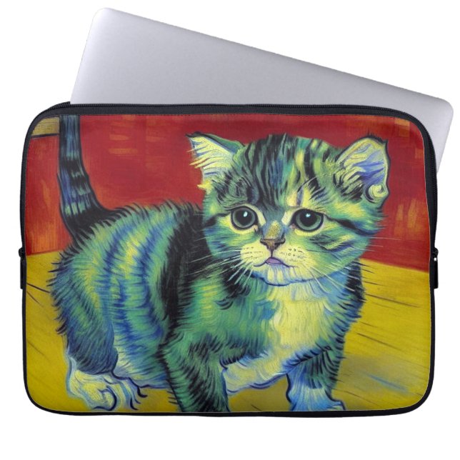 Housse Pour Ordinateur Portable Van Gogh Tabby Cat (Devant)