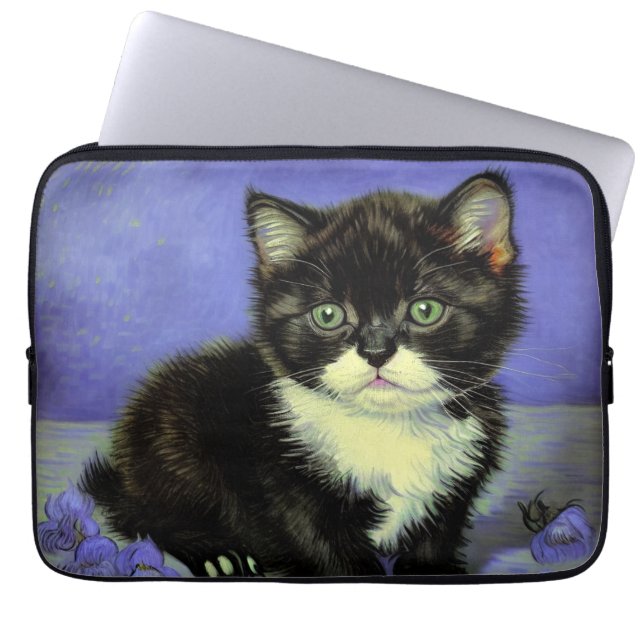 Housse Pour Ordinateur Portable Van Gogh Tuxedo Kitten (Devant)