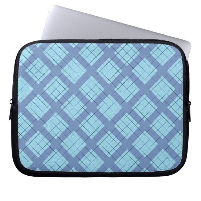 Housse Pour Ordinateur Portable Variation bleue Plaid (Devant)
