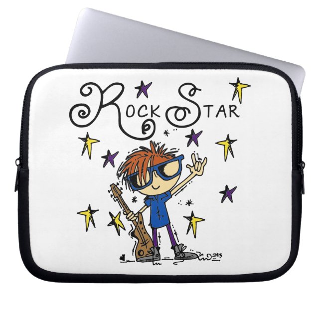Housse Pour Ordinateur Portable Vedette du rock rousse de garçon (Devant)
