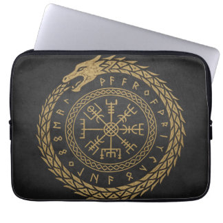 Housse Pour Ordinateur Portable Vegvisir Dessin de cercle de rune de serpent nordi