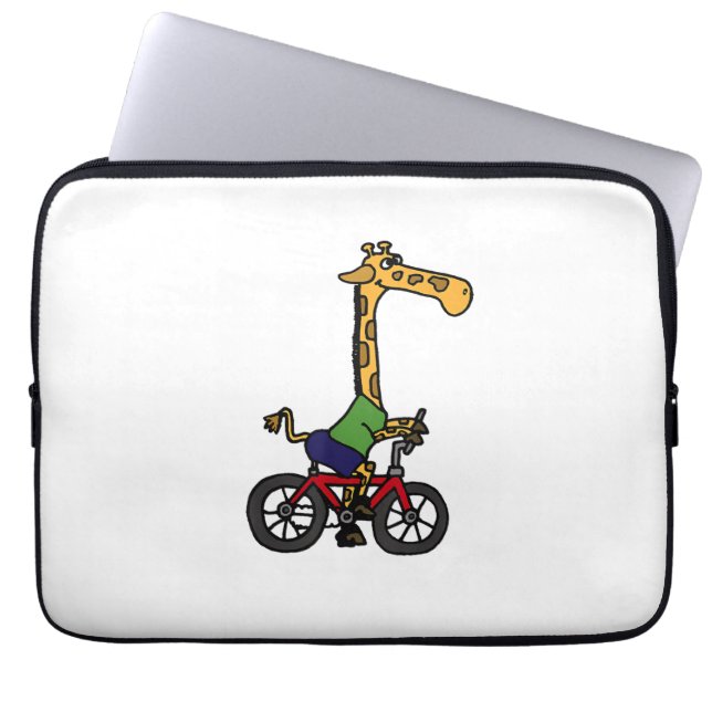 Housse Pour Ordinateur Portable Vélo cool Giraffe équitation (Devant)