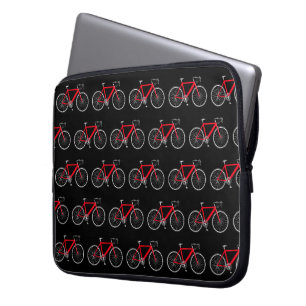 Housse Pour Ordinateur Portable Vélo rouge sur fond noir