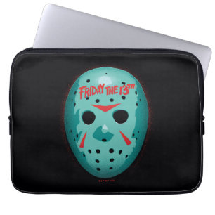 Housse Pour Ordinateur Portable Vendredi 13 Graphique de masque de hockey bleu