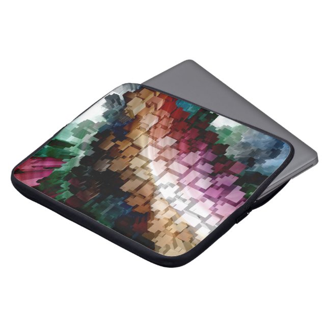 Housse Pour Ordinateur Portable Vent foncé centré sur le cube (Devant haut)